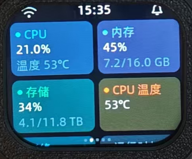 NAS 监控页截图